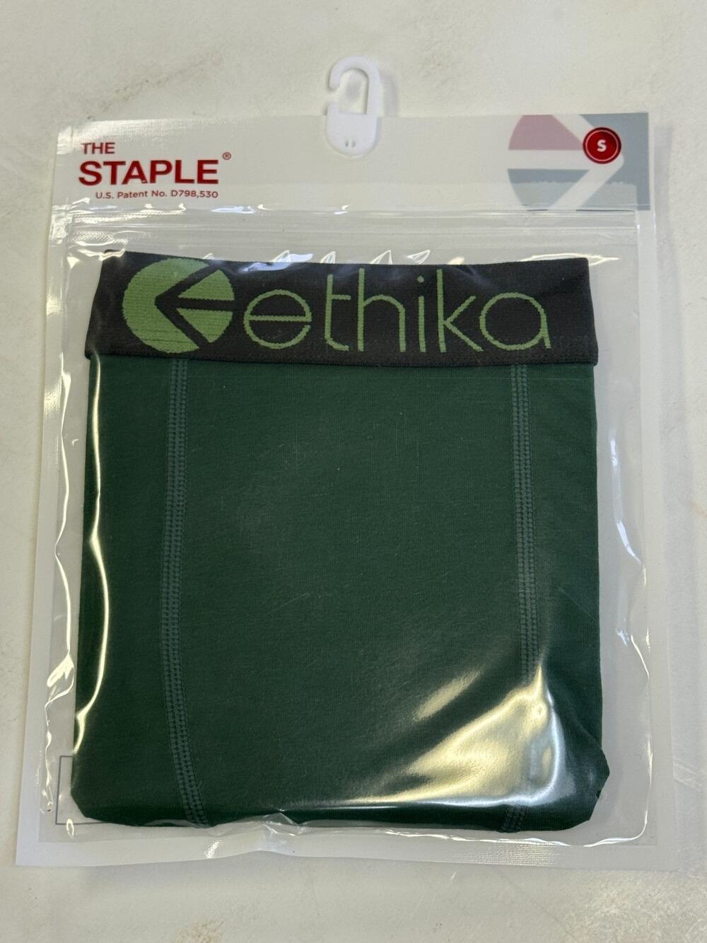Ethika The Staple Boxer Briefs Mens Small Solid Green Underwear UMS1658-GRN NEW